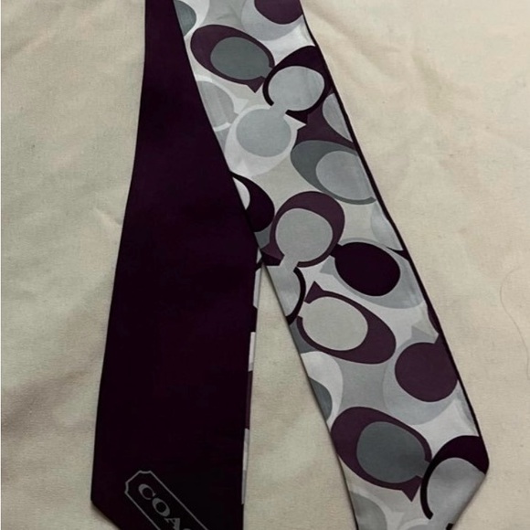 Coach Scarf/Twilly in Purple and Gray - Picture 1 of 2